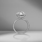 Oval Cut Engagement Ring with Diamond Pavé