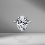 Oval Cut Engagement Ring with Diamond Pavé