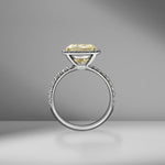 Fancy Yellow Radiant Cut Ring with Pavé