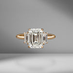 Emerald Cut Engagement Ring with Trapezoids