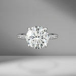 Round Brilliant Cut Engagement Ring with Diamond Pavé