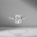 Cushion Cut Engagement Ring with Diamond Pavé