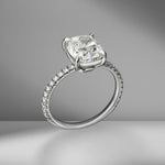 Cushion Cut Engagement Ring with Diamond Pavé