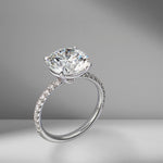Round Brilliant Cut Engagement Ring with Pavè Band