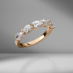 East-West Set Oval Cut Half Band