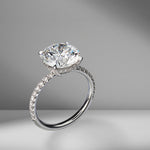 Round Brilliant Cut Engagement Ring with Diamond Pavé