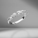 East-West Set Oval Cut Half Band