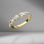 East-West Set Oval Cut Half Band