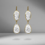 Yellow Gold Floating Diamond Drop Earrings