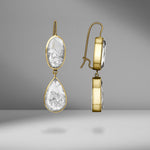 Yellow Gold Floating Diamond Drop Earrings