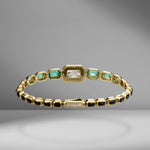 Emerald & Diamond Shaker Tennis Enamel Bracelet