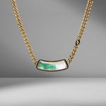 Collar Emerald Shaker Curb Chain Necklace