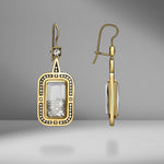 Yellow Gold Diamond Deco Earrings