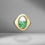 Emerald Shaker Signet Ring