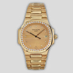 Nautilus Yellow Gold Diamond Bezel Diamond Dial Ref. 3900-003