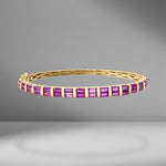 Half Baguette Cut Ruby Bangle