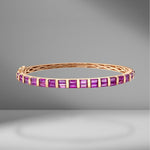 Half Baguette Cut Ruby Bangle