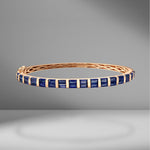 Half Baguette Cut Sapphire Bangle