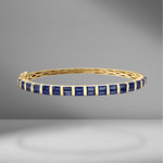 Half Baguette Cut Sapphire Bangle