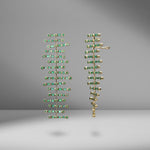 Emerald Fishbone Drop Earrings