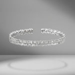 Two Row Medium Baguette Diamond Bangle