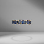 Blue Sapphire Baguette Half Band