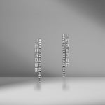 Modern Deco Long Diamond Drop Earrings