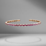 Pink Ombré Sapphire & Diamond Bangle
