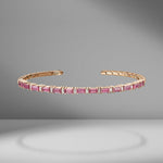 Pink Sapphire & Diamond Bangle