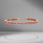 Fireworks Pink Sapphire & Diamond Baguette Bangle