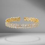 Two Row Large Baguette Diamond Bangle
