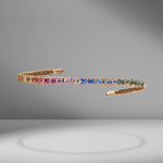 Rainbow Square Sapphire & Diamond Bangle