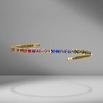 Rainbow Square Sapphire & Diamond Bangle