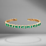 Fireworks Emerald Baguette Bangle