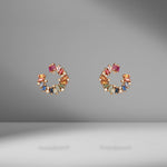 Mini Rainbow Fireworks Spiral Hoop Earrings