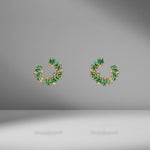 Mini Emerald & Diamond Spiral Earrings