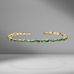 Thin Emerald ZigZag Bangle