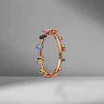 Rainbow Sapphire Barbwire Ring