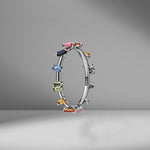 Rainbow Sapphire Barbwire Ring