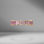 Pink Sapphire Baguette Eternity Band