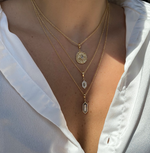N/S Small Diamond White Enamel Charm
