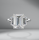 Emerald Cut Engagement Ring with Trapezoids