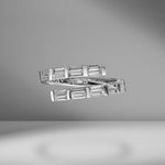 Dual Spiral Baguette Ring