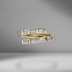Dual Spiral Baguette Ring