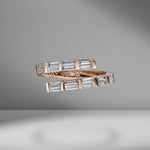 Dual Spiral Baguette Ring