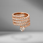 Spiral Swirl Heart Pinky Ring