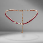 Two-Tone Ruby & Diamond Tennis Necklace