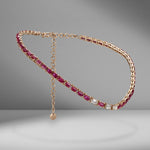 Two-Tone Ruby & Diamond Tennis Necklace