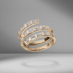 Triple Spiral Baguette Ring