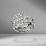 Triple Spiral Baguette Ring